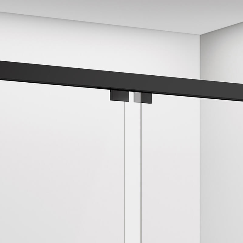 55'' - 60'' W x 60'' H Matte Black Double Sliding Framed Tempered Glass Shower Doors.