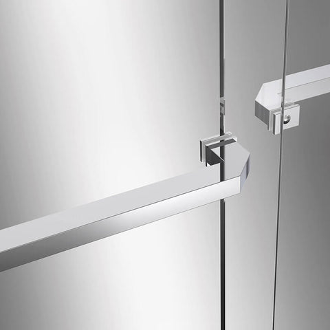 HAORE HOME 68" - 74" W x 76" H Double Sliding Framed Tempered 10 MM Clear Tempered Glass Shower Doors