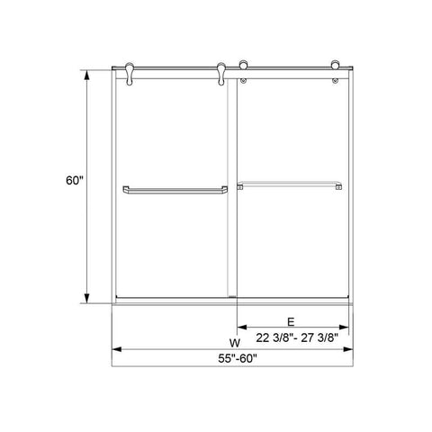 HAORE HOME Double Sliding Framed Tempered Glass Shower Doors 10 MM Clear Tempered Glass Stainless Steel Hardware