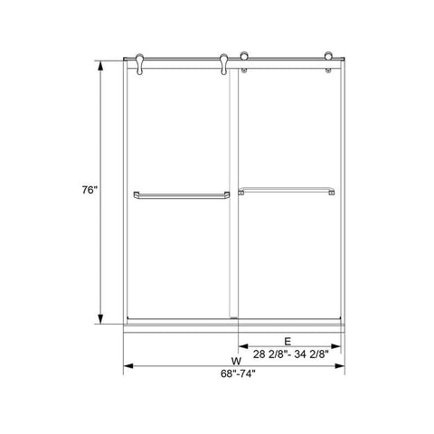 HAORE HOME Double Sliding Framed Tempered Glass Shower Doors 10 MM Clear Tempered Glass Stainless Steel Hardware