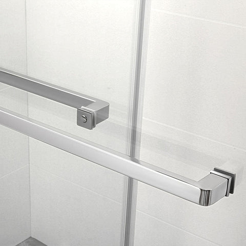 HAORE HOME 55'' - 60'' W x 76'' H Frameless Bypass Sliding Shower Door with (3/8" Thickness)Tempered Glass