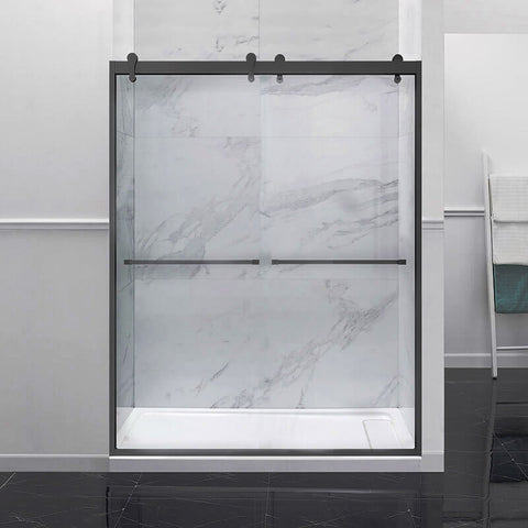 HAORE HOME 55"-60" W x 60" H Double Sliding Framed 10 MM Tempered Glass Shower Doors