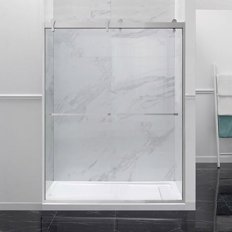HAORE HOME 55"-60" W x 60" H Double Sliding Framed 10 MM Tempered Glass Shower Doors