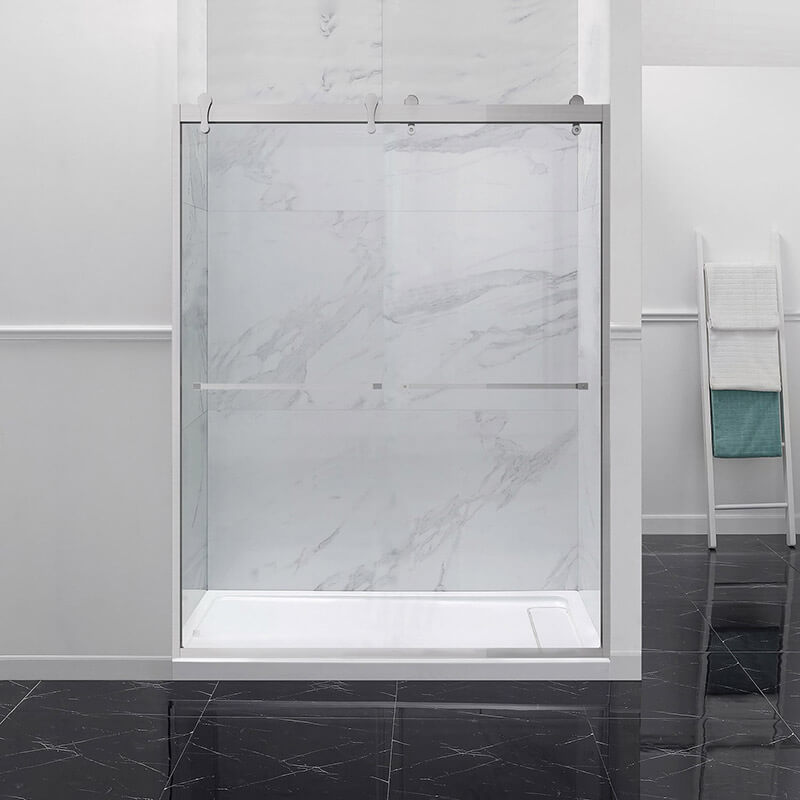 55"-60" W x 76" H Double Sliding Framed Tempered Glass Shower Doors