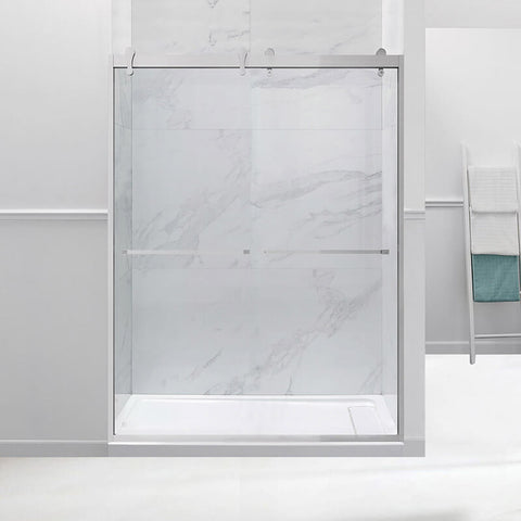 HAORE HOME 68" - 74" W x 76" H Double Sliding Framed Tempered 10 MM Clear Tempered Glass Shower Doors