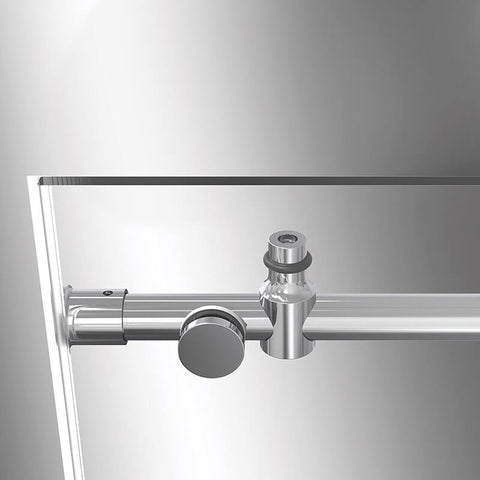 48"-54" W X 76" H Frameless Single Sliding Glass Shower Doors (10mm) Clear SGCC Tempered Glass Stainless Steel Hardware