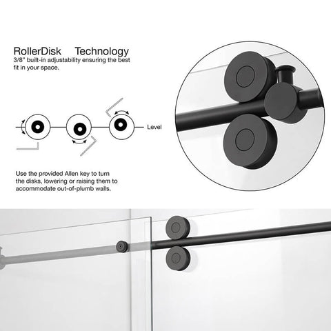 55"-60" W x 60" H Frameless Single Sliding Glass Shower Doors (10mm) Clear SGCC Tempered Glass