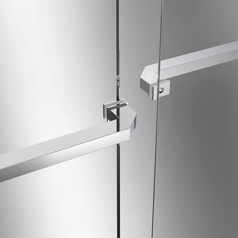 61'' - 66'' W x 76'' H Double Sliding Framed Tempered Glass Shower Doors.