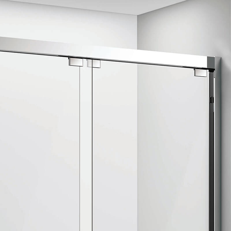 61'' - 66'' W x 76'' H Double Sliding Framed Tempered Glass Shower Doors.